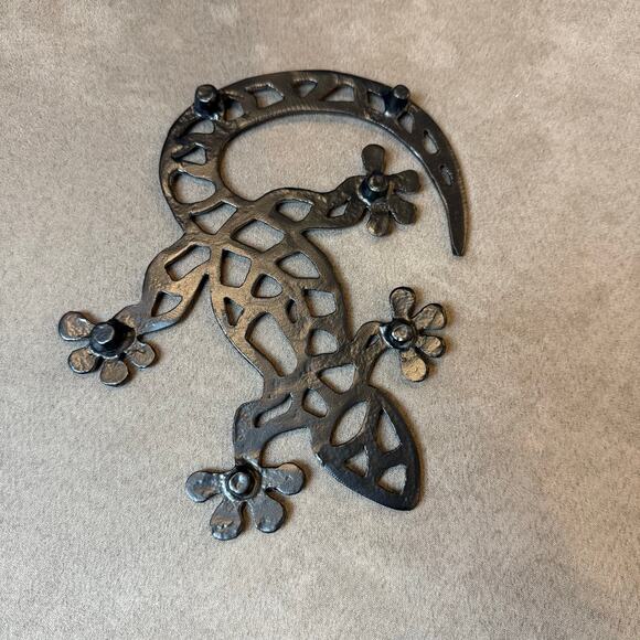 H&M Home Black Metal Trivet Lizard Gecko Southwestern Aztec - Picture 2 of 6